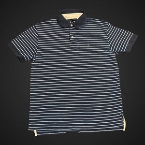 Tommy Hilfiger Blue Striped Men's Polo T-Shirt Size L